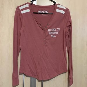 PINK “Allergic To Mornings” Long sleeve V neck